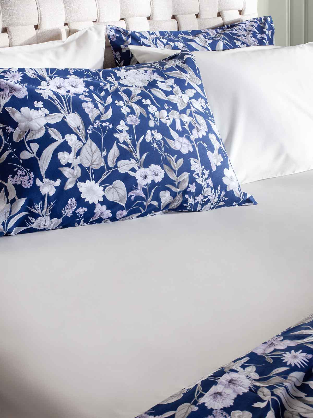 Σετ Παπλωματοθήκη ΑΙΓΑΙΟΝ Paradise Floral 100% Βαμβάκι 230X250 Floral-Sea-Blue