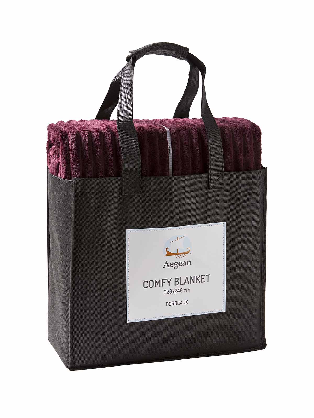 Κουβέρτα Βελουτέ Ανάγλυφη Comfy ΑΙΓΑΙΟΝ 160X220 Bordeaux