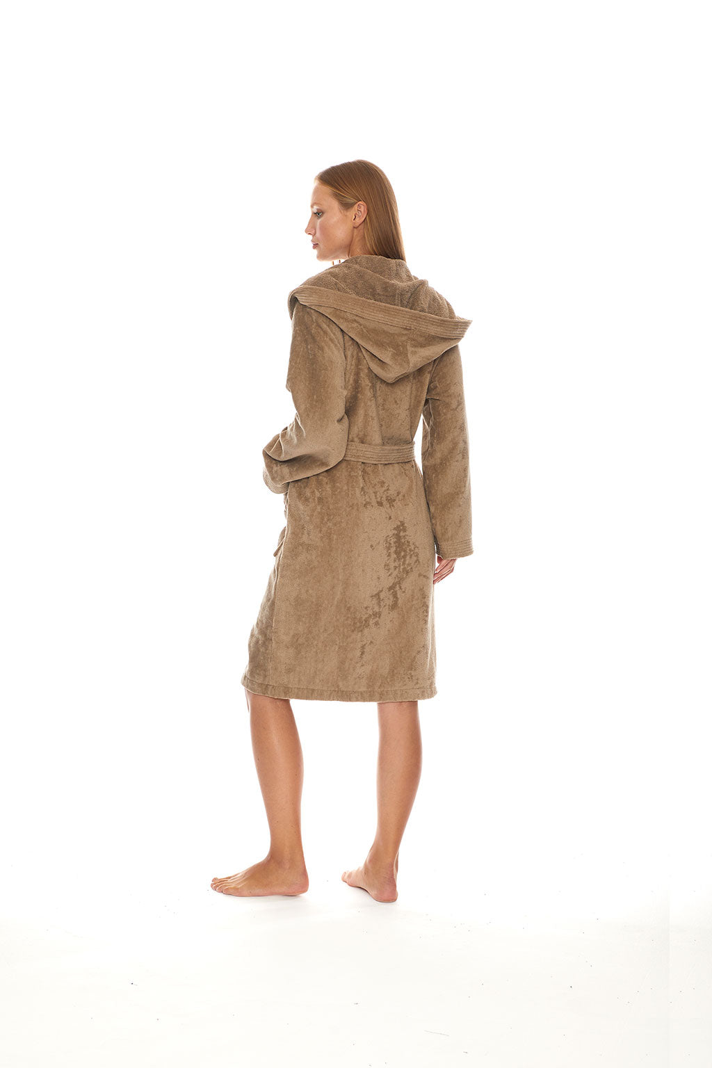 Homelovers Γυναικείο Μπουρνούζι με Κουκούλα 350gsm L Light Brown