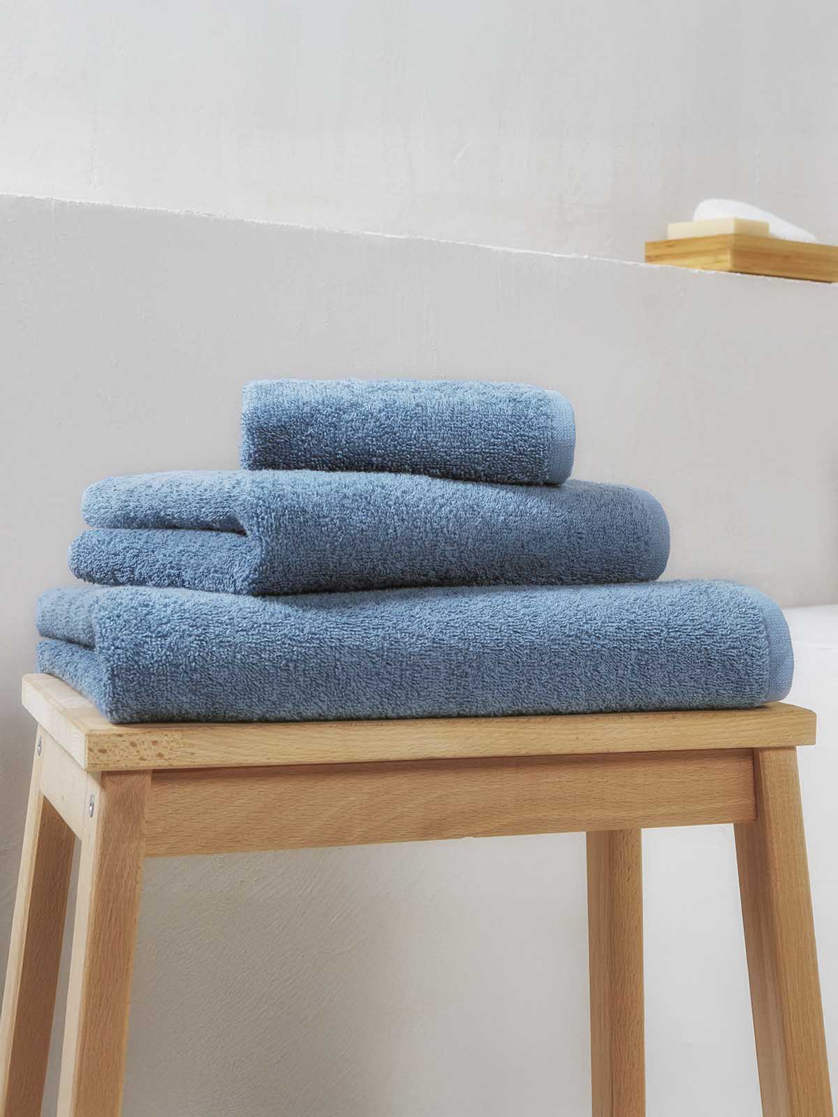 Σετ Πετσέτες Μπάνιου 3τμχ 440gsm 30X30+50X90+65X130 Blue 1007