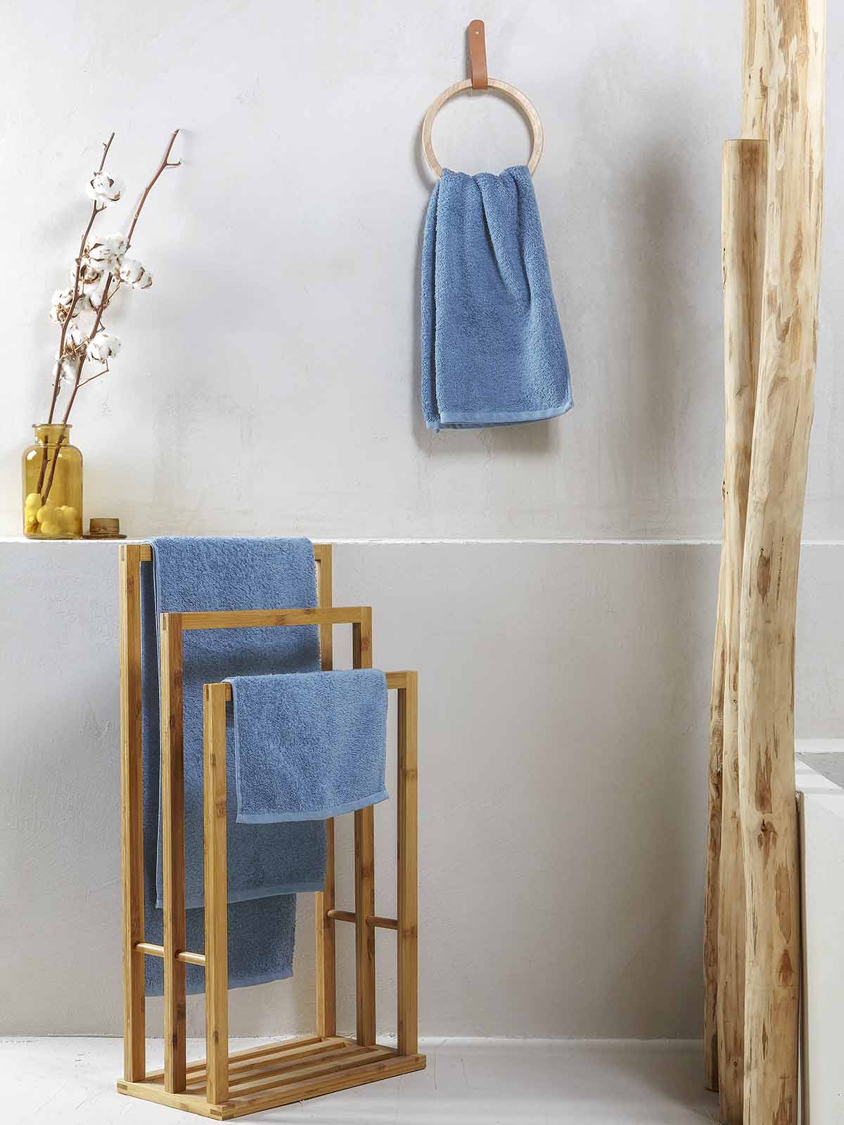 Σετ Πετσέτες Μπάνιου 3τμχ 440gsm 30X30+50X90+65X130 Blue 1007