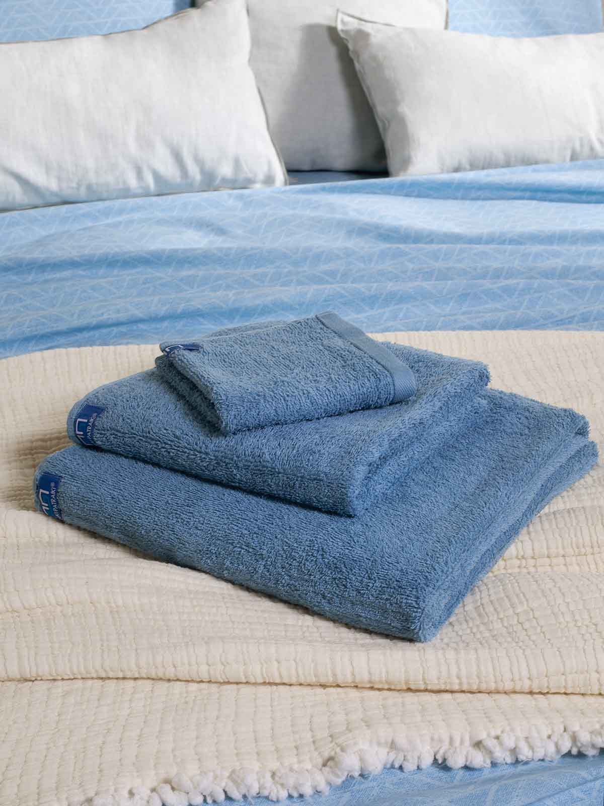 Σετ Πετσέτες Μπάνιου 3τμχ 440gsm 30X30+50X90+65X130 Blue 1007