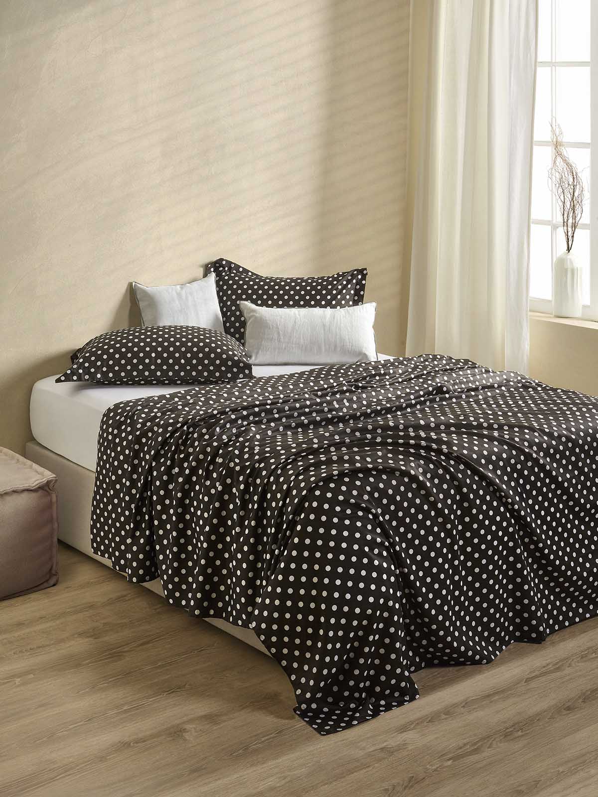 Σετ Σεντόνια Royal Sateen Signature Dots 240X260 Black