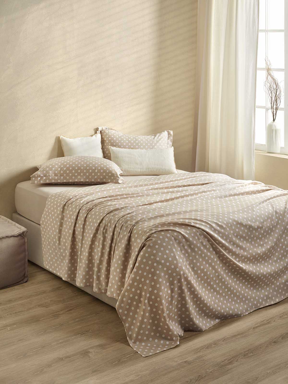 Σετ Σεντόνια Royal Sateen Signature Dots 240X260 Beige