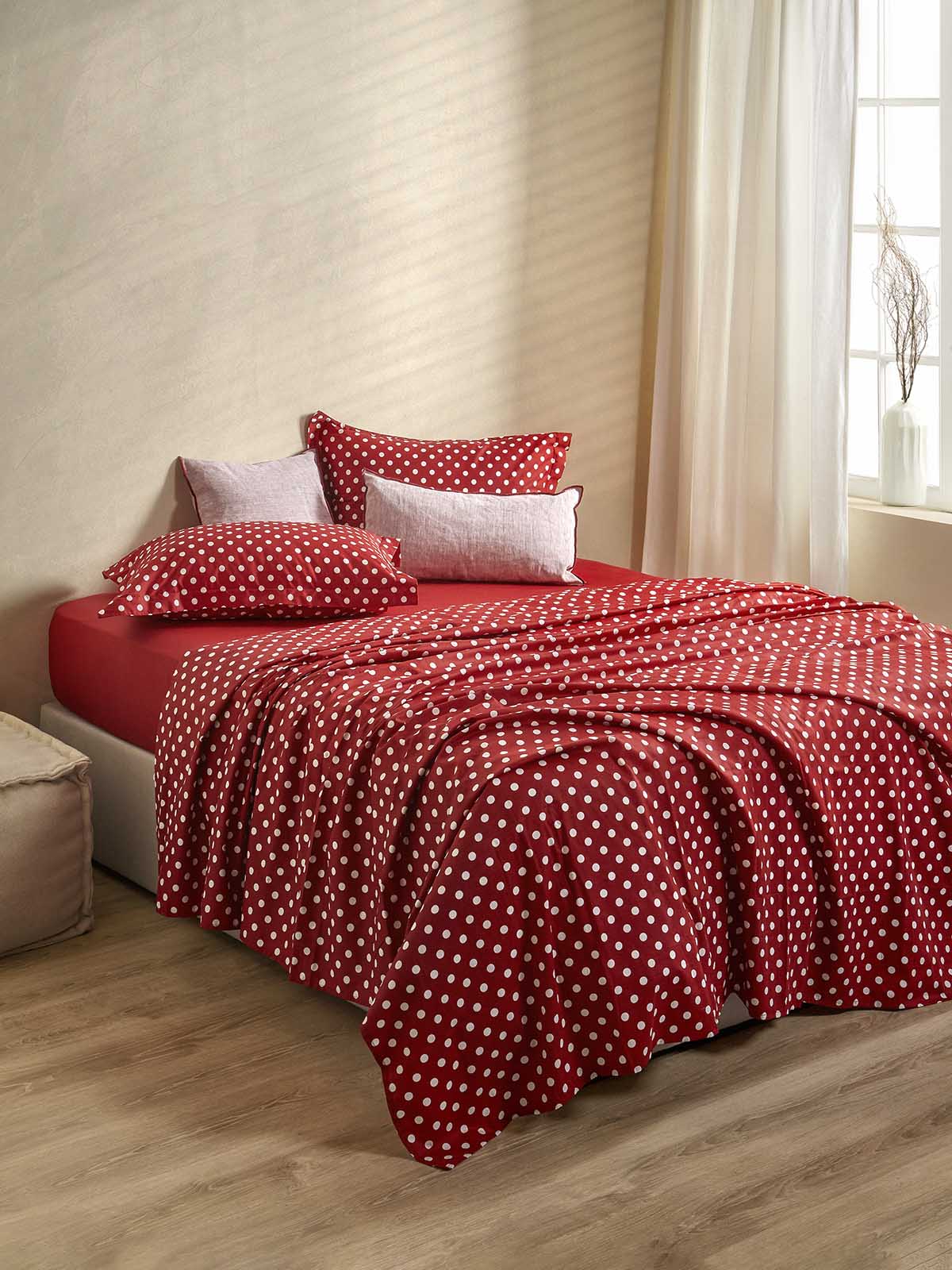 Σετ Σεντόνια Royal Sateen Signature Dots 240X260 Red
