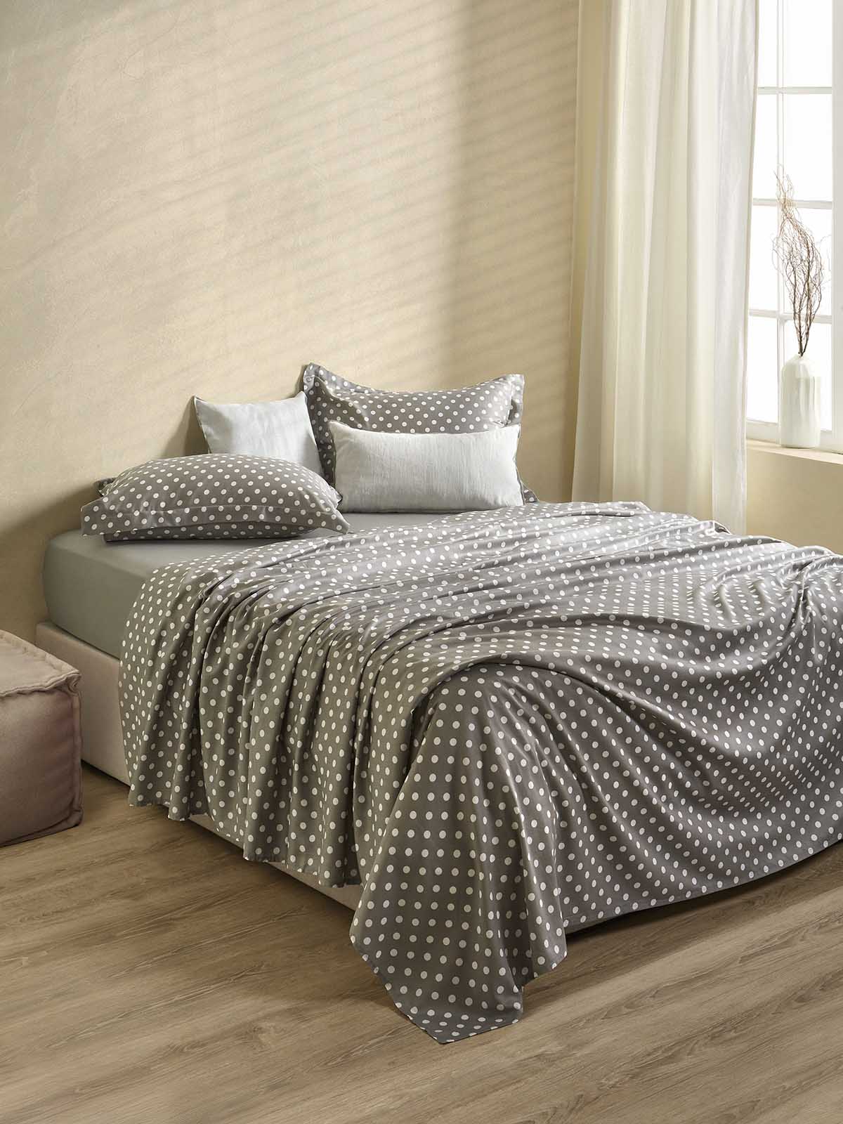 Σετ Σεντόνια Royal Sateen Signature Dots 240X260 Grey