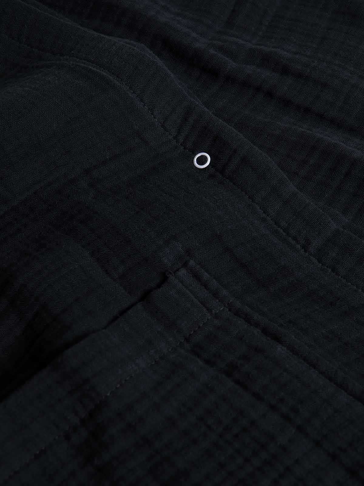 Poncho με Κουκούλα Αιγαίον Super Soft Muslin One size Black