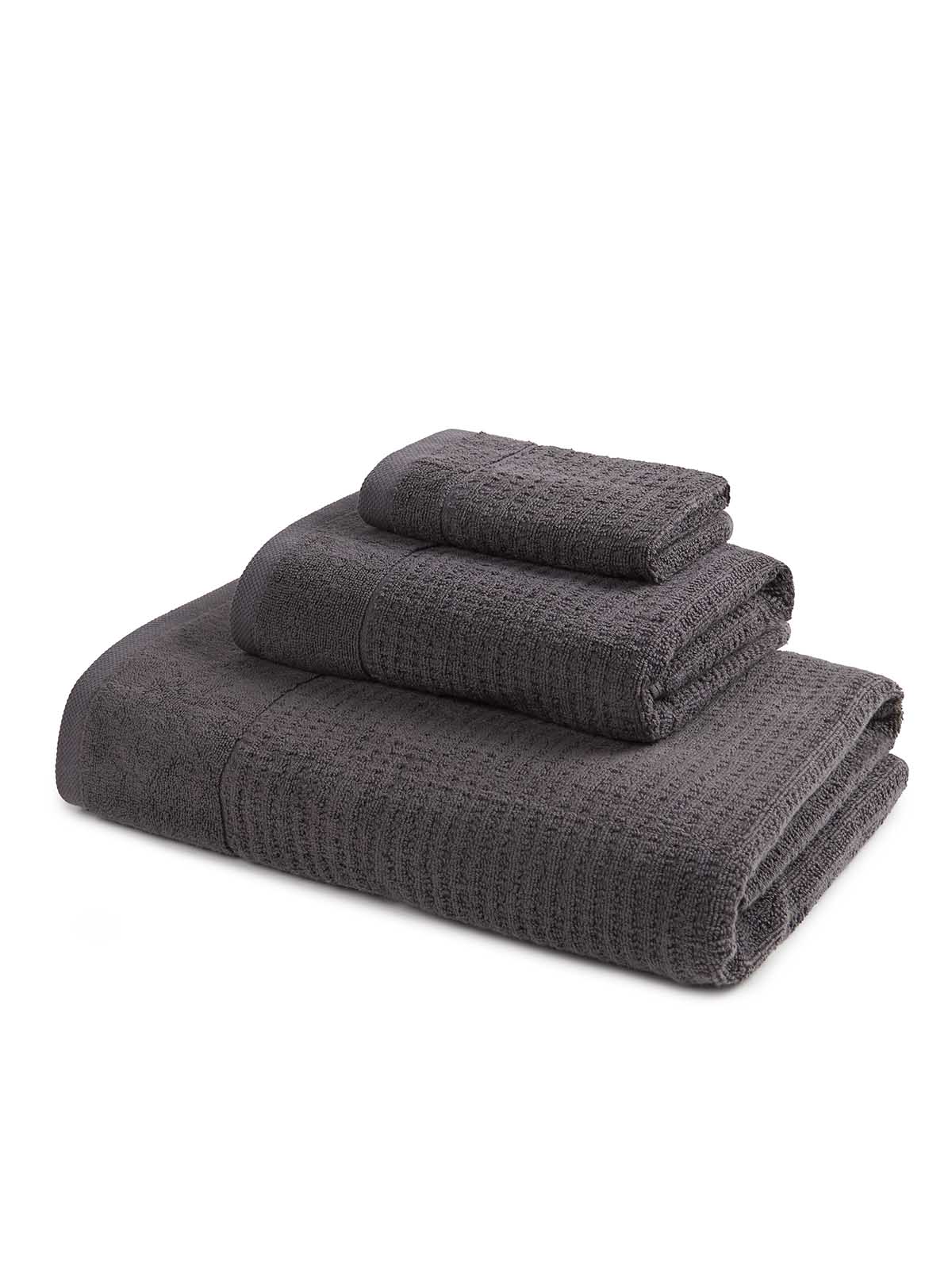 Σετ Βαμβακερές Πετσέτες 3τμχ Αιγαίον Jacquard Waffle