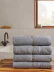 Σετ Βαμβακερές Πετσέτες 3τμχ Αιγαίον Jacquard Waffle 30Χ30+50Χ90+70Χ140 Grey