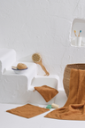 Σετ 8 πετσέτες επισκεπτών Homelovers Organic 30X30 Light Brown