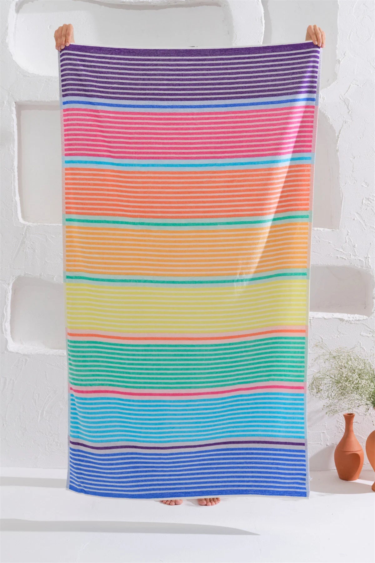 Πετσέτα Θαλάσσης Βαμβακερή με σχέδια Homelovers Organic 90X160 STRIPE