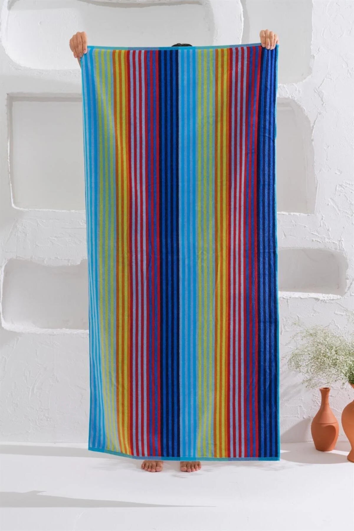 Πετσέτα Θαλάσσης Βαμβακερή με σχέδια Homelovers Organic 75X150 BLUE