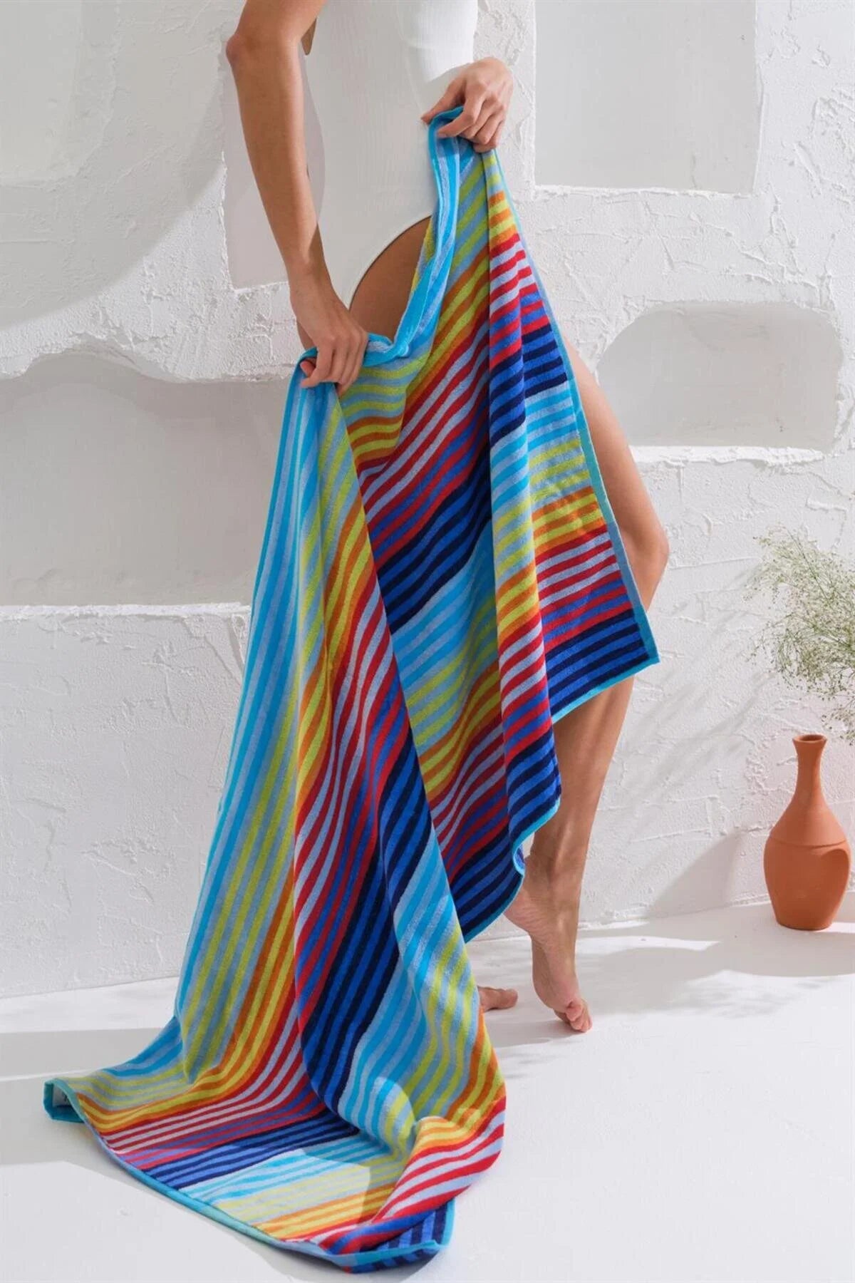 Πετσέτα Θαλάσσης Βαμβακερή με σχέδια Homelovers Organic 75X150 BLUE