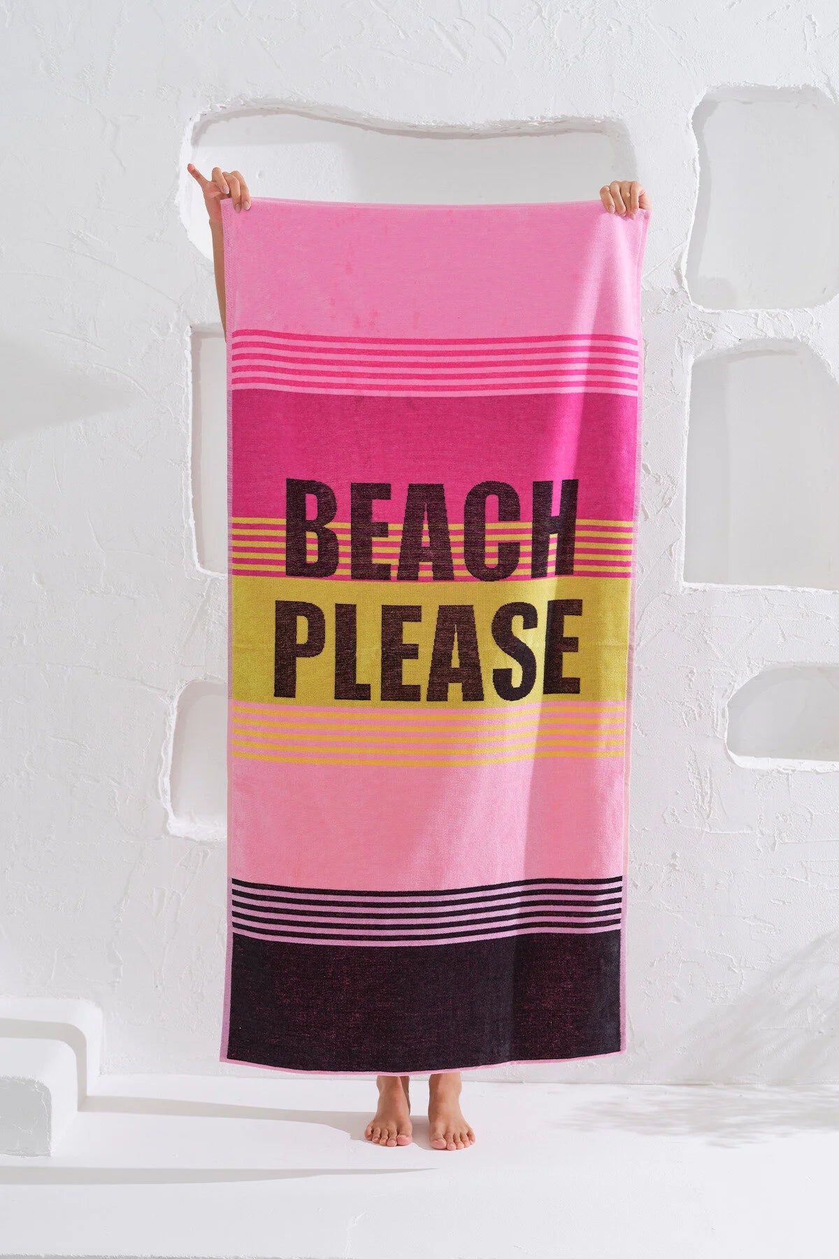 Πετσέτα Θαλάσσης Βαμβακερή με σχέδια Homelovers Organic 75X150 BEACH PLEASE