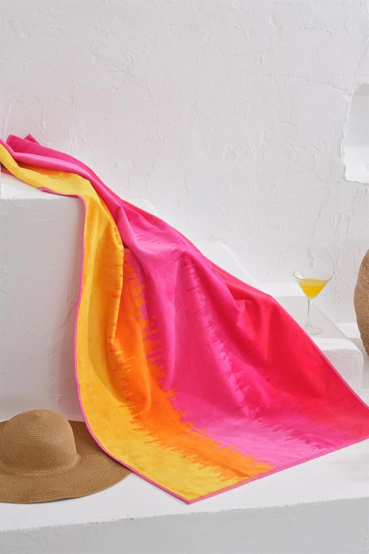 Πετσέτα Θαλάσσης Βαμβακερή με σχέδια Homelovers Organic 75X150 OMBRE HOT