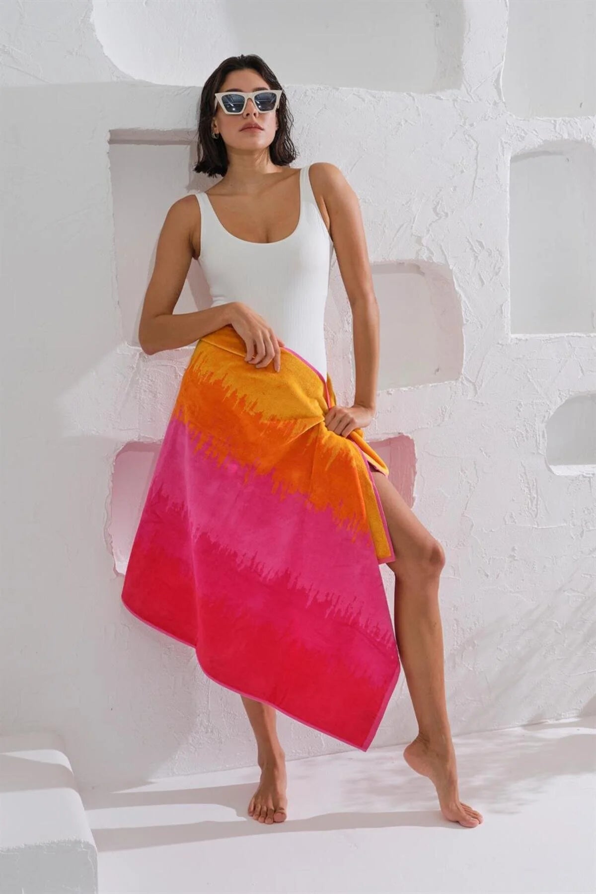 Πετσέτα Θαλάσσης Βαμβακερή με σχέδια Homelovers Organic 75X150 OMBRE HOT