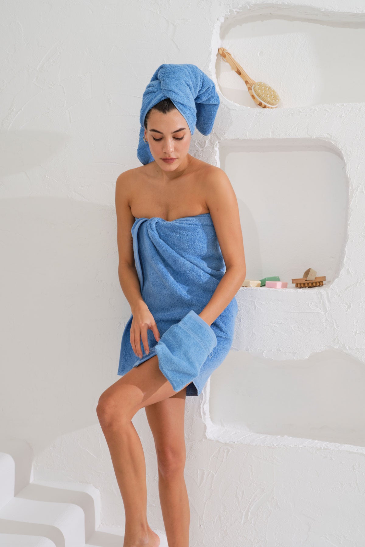 Πετσέτες Μπάνιου Homelovers Βαμβακερές Organic 500gsm Blue 1007