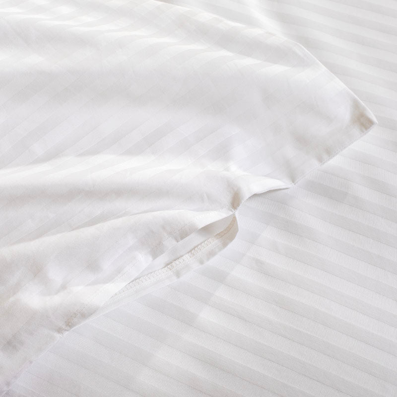 Παπλωματοθήκη Β300 Cotton ΑΙΓΑΙΟΝ HOTEL STRIPES Λευκή White