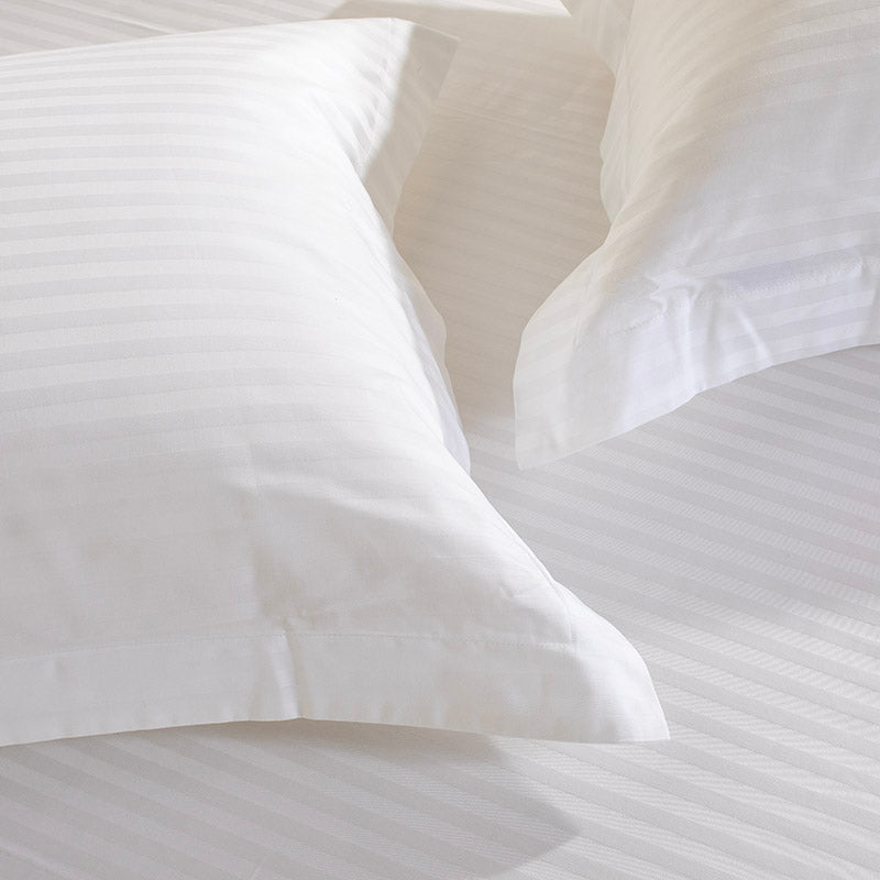 Μαξιλαροθήκη Oxford Β300 Cotton ΑΙΓΑΙΟΝ HOTEL STRIPES Λευκή White